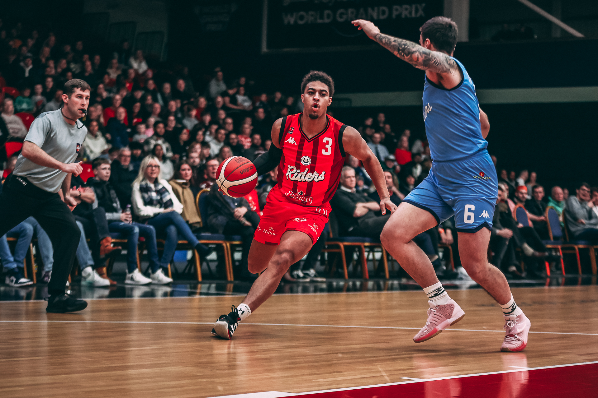 Leicester Riders' Derryck Thornton playing against the Caledonia Gladiators