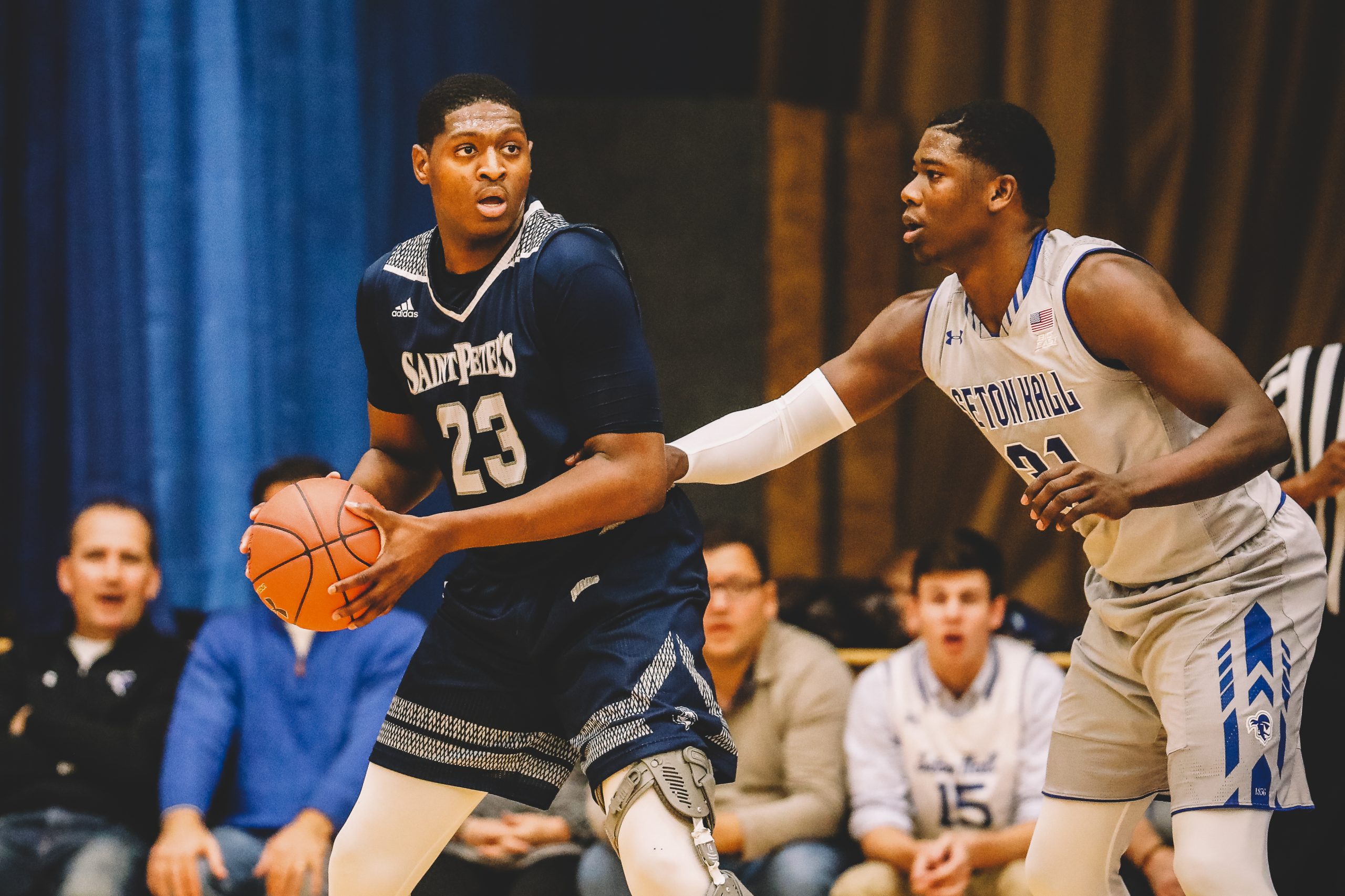 Sam Iwodu playing for St Peter's University